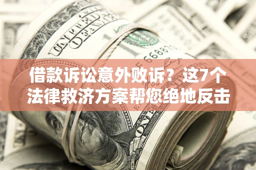 武汉借款诉讼意外败诉？这7个法律救济方案帮您绝地反击！