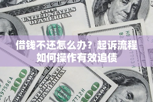 武汉借钱不还怎么办？起诉流程如何操作有效追债