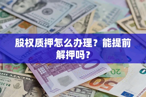 武汉股权质押怎么办理？能提前解押吗？