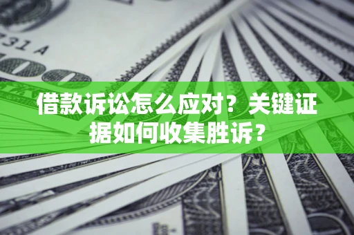 武汉借款诉讼怎么应对？关键证据如何收集胜诉？