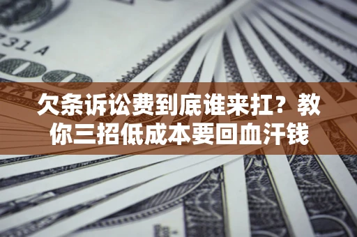 武汉欠条诉讼费到底谁来扛？教你三招低成本要回血汗钱